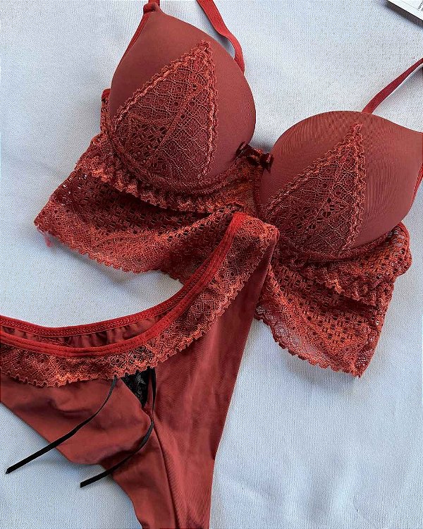 Conjunto Lingerie Império em renda