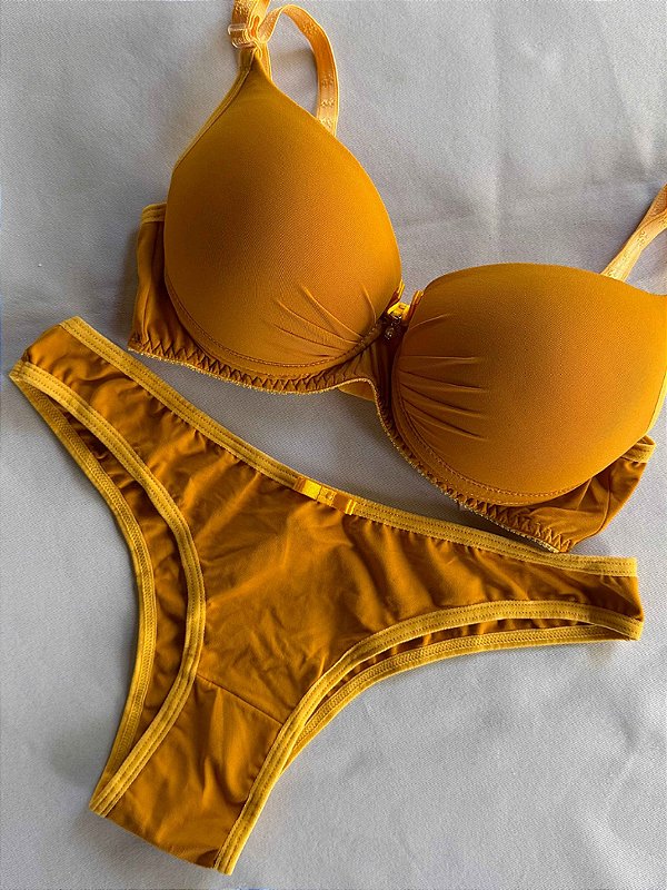 Conjunto Lingerie Confort Basic Mostarda
