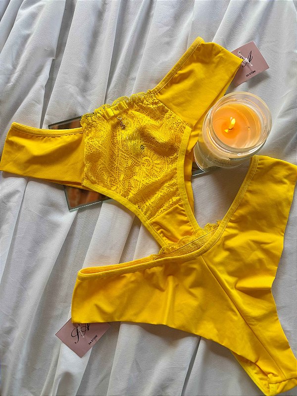 ✨Calcinha da Sorte Amarela (Prosperidade) fio duplo✨