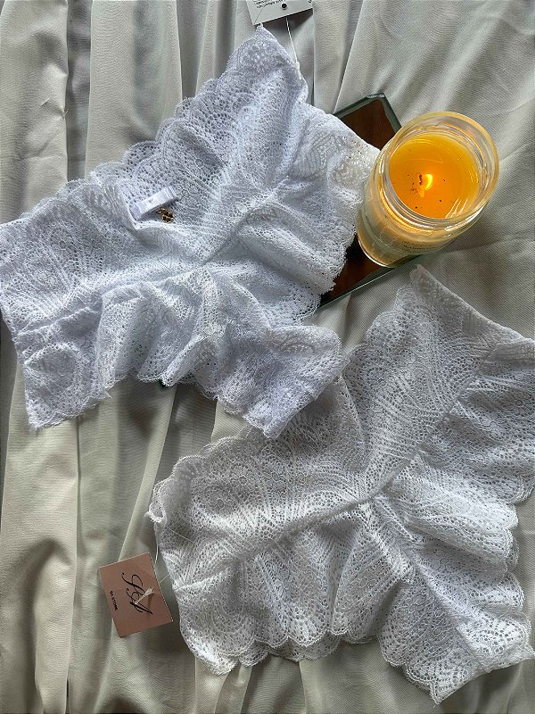 ✨Calcinha da Sorte Branca (Paz & Renovação) Caleçon em renda✨