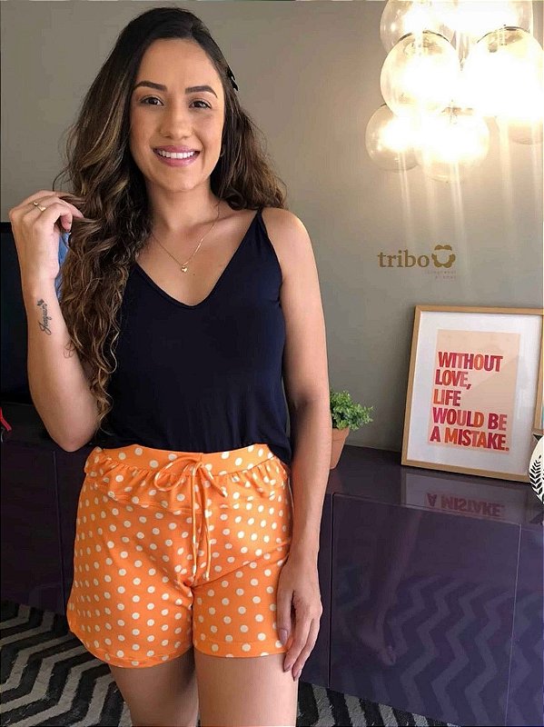 Pijama Lili de verão Alcinha short de bolinha