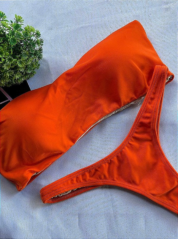 Top Faixa Tomara que caia Laranja