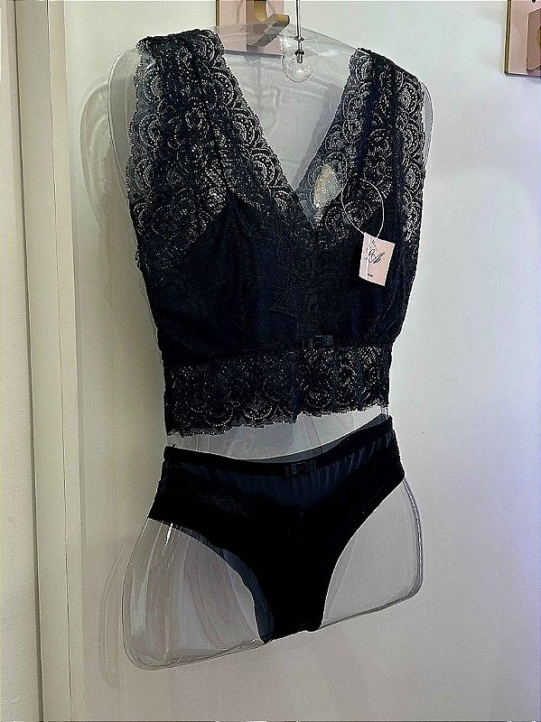 Conjunto Lingerie Lady Preto