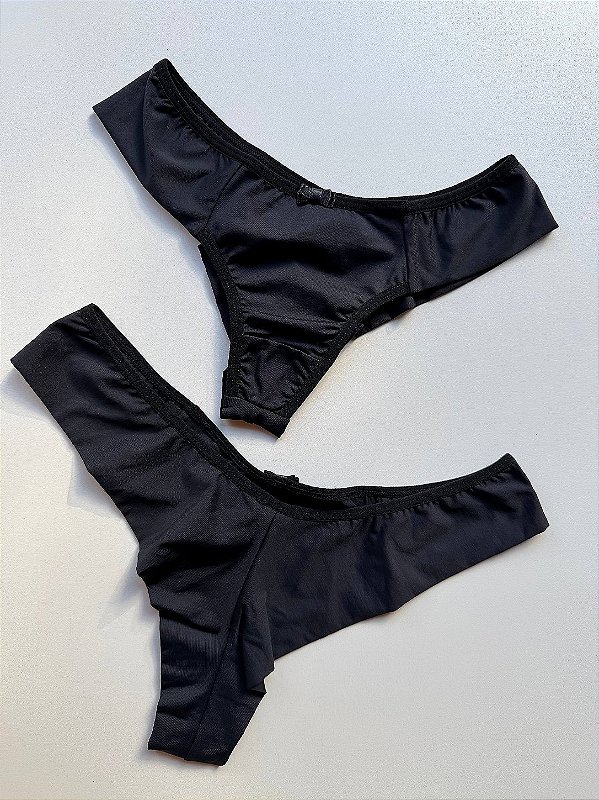 Calcinha Fio Duplo Lady Cintura Media Comfy Avulsa Preto
