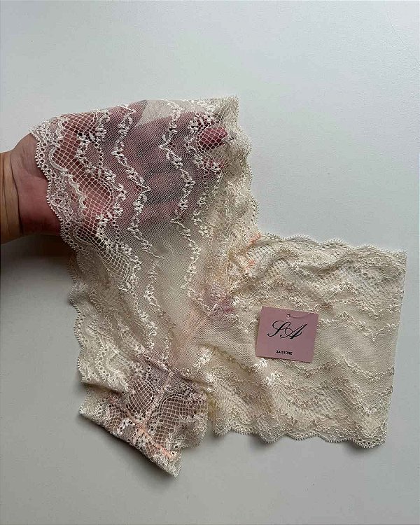 Calcinhas Caleçon Avulsa em renda Creme