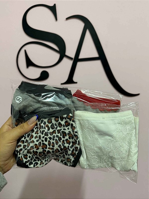 Kit 4 Calcinhas Variadas Tanga GG