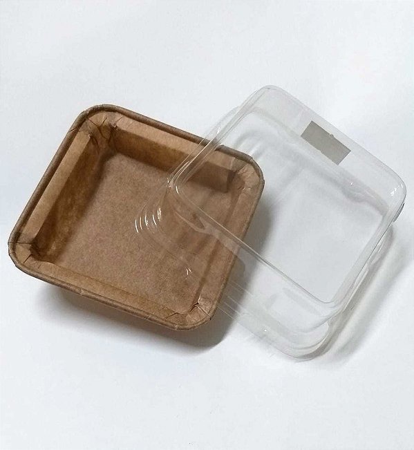 Forma descartável forneavel para Brownie com tampa com 5 unidades