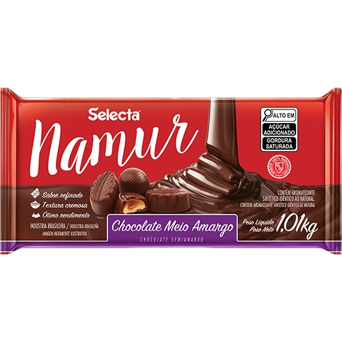 Chocolate Namur Meio Amargo em Barra Selecta 1,01kg
