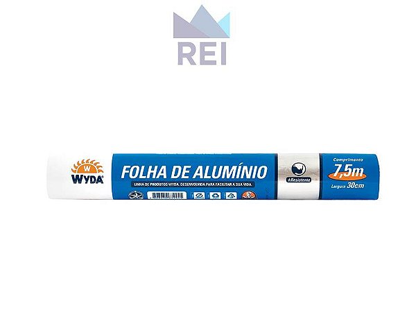Papel Aluminio Wydacook Largura 30cm Comprimento 7,5m Wyda