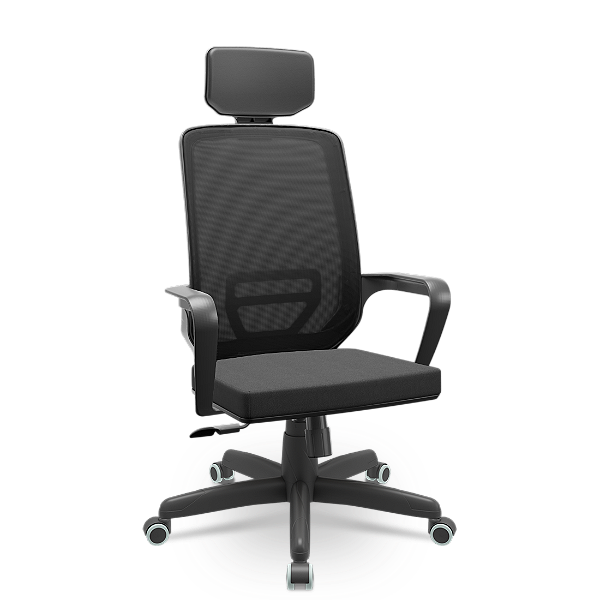 Cadeira Escritorio Adrix Plaxmetal Assento Crepe com Apoio de Cabeça