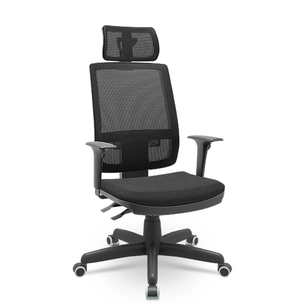 Cadeira Presidente Brizza Back System Poliester com Apoio de Cabeça