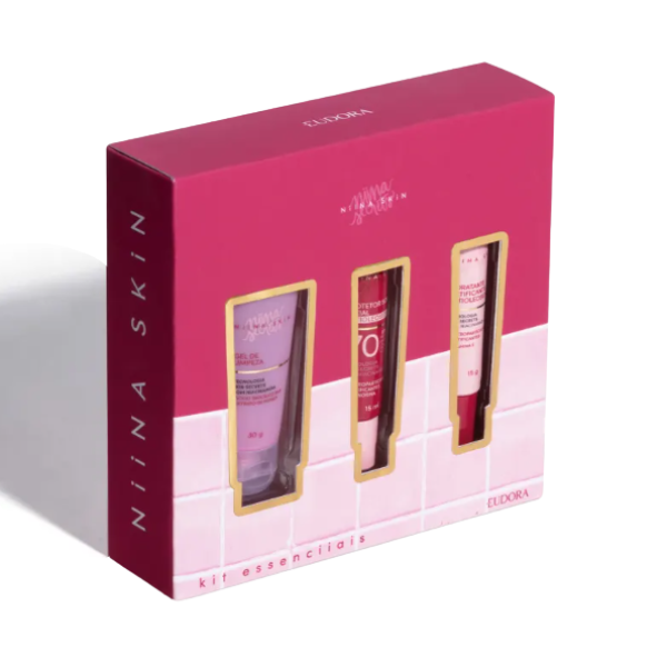 Kit Essenciiais Niina Skin: Gel de Limpeza 30ml + Hidratante Matificante 15g + Protetor Solar 15ml - Niina Secrets