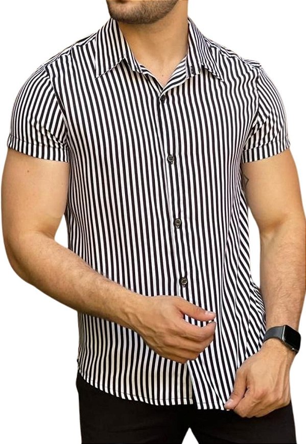Camisa Listrada Viscolinho Nascimento