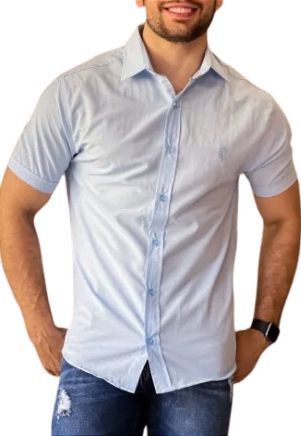 Camisa Lisa Azul Adoro Bazar Tenor