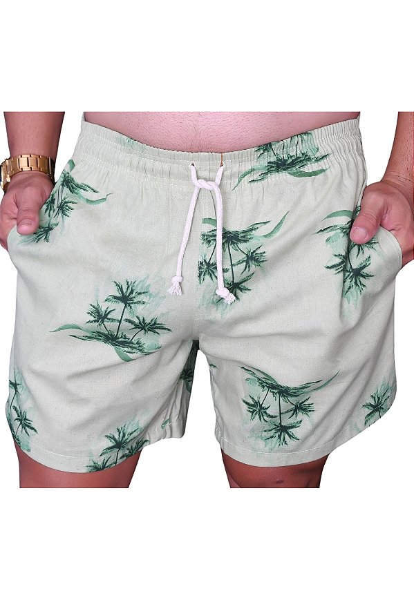 Short Estampado Linho Misto Aiden