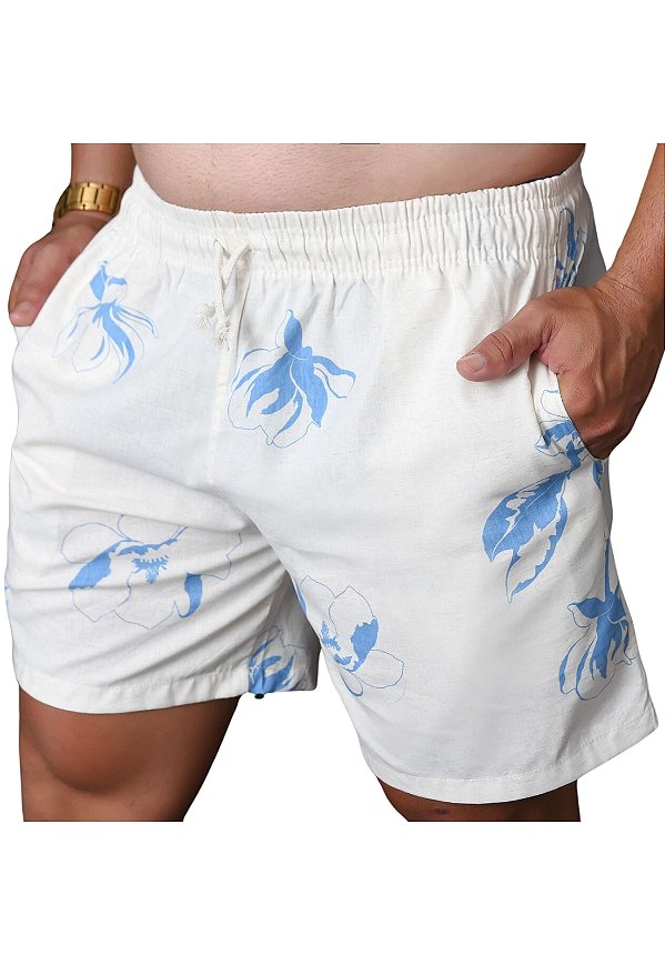 Short Estampado Linho Misto Lennon