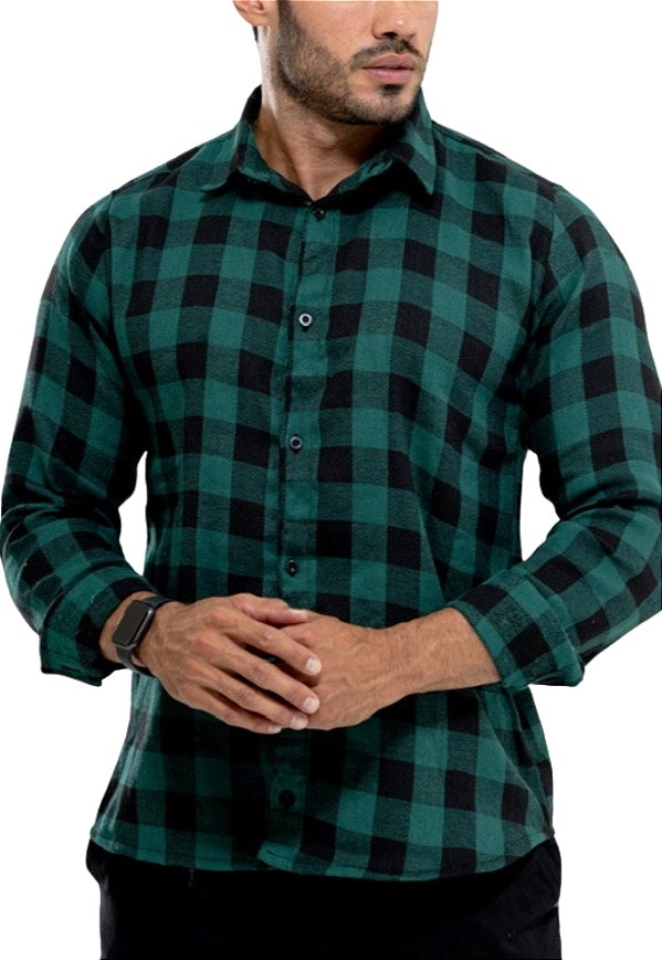 Camisa Flanela Xadrez Manga Longa Mendez