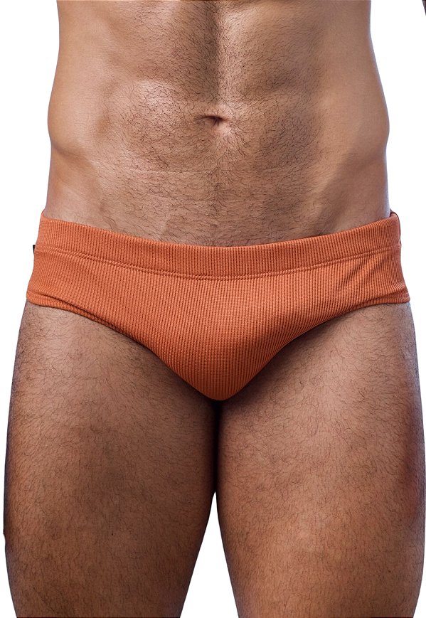 Sunga Slip Canelada Ferrugem Olivia