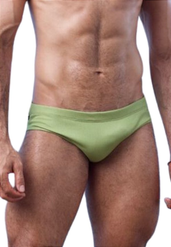 Sunga Slip Canelada Verde Obadia