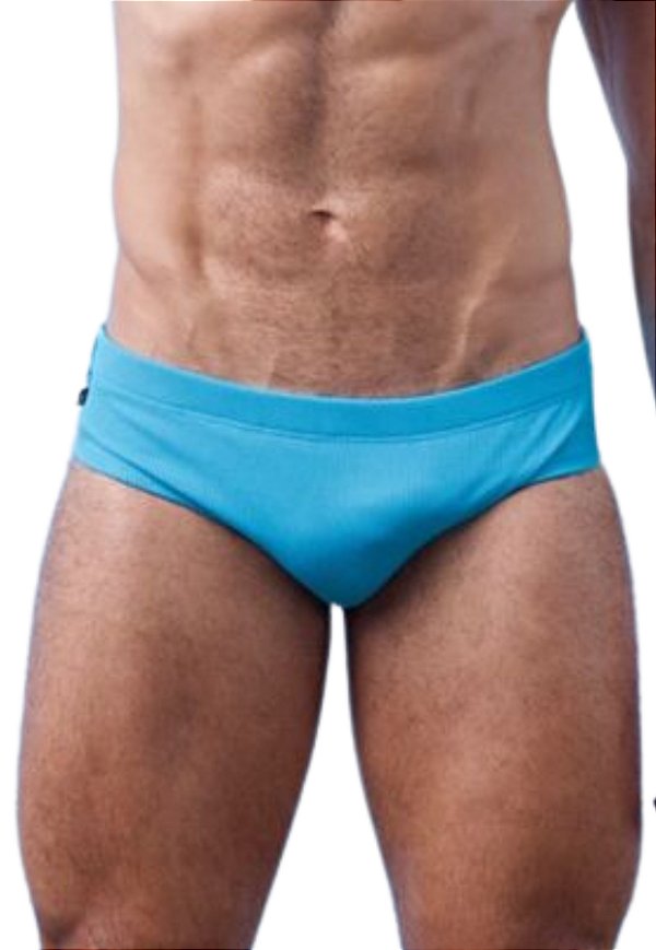 Sunga Slip Canelada Azul Pantoja