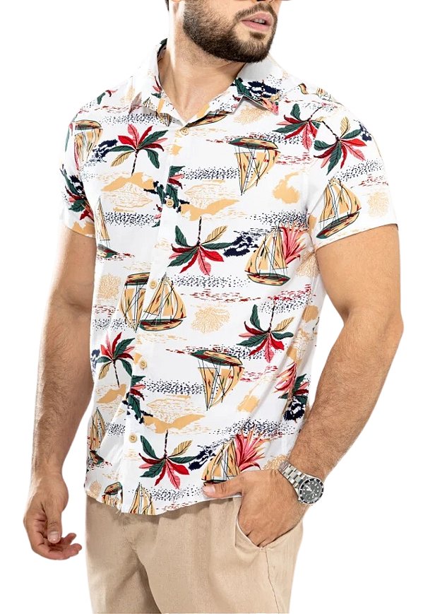 Camisa Estampada Viscose Breman