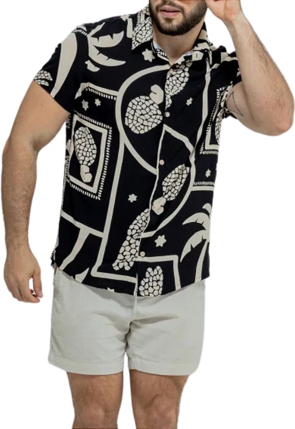 Camisa Viscolinho Estampada Camoes
