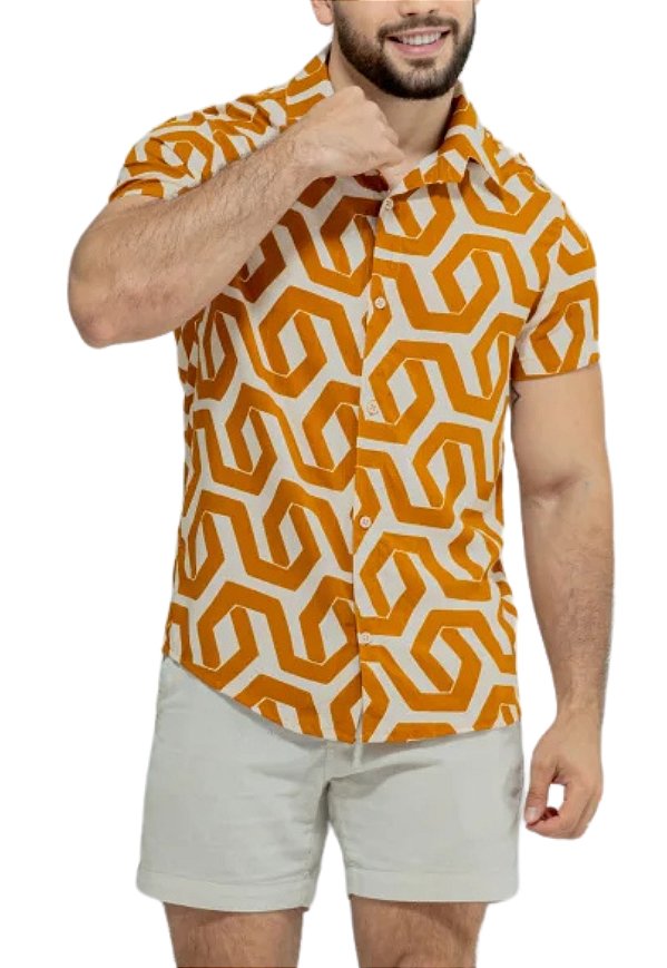 Camisa Viscolinho Estampada Dickens