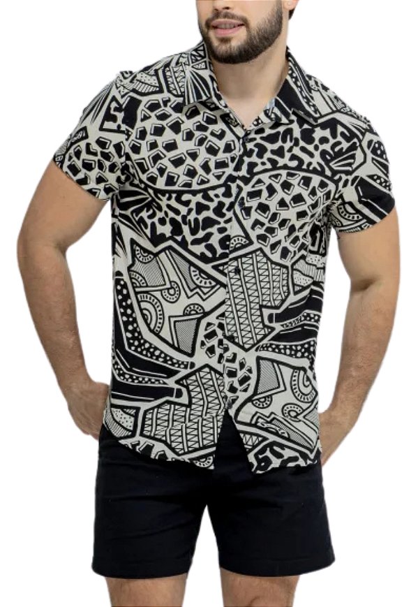 Camisa Viscolinho Estampada Poe