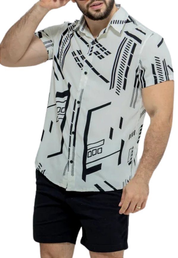 Camisa Viscolinho Estampada Azimov