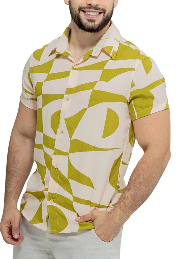 Camisa Viscolinho Estampada Santis