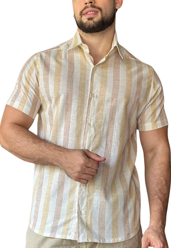 Camisa Algodão Listrada Lotus