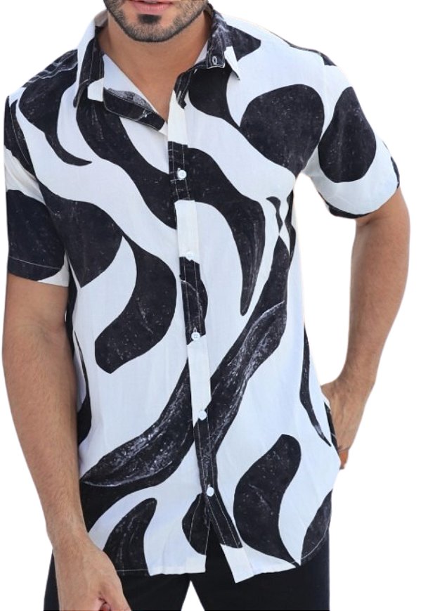 Camisa Viscolinho Estampada Pre Lavada Nikola