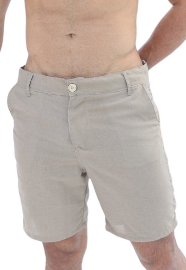 Bermuda Alfaiataria Linho Caqui Serafim