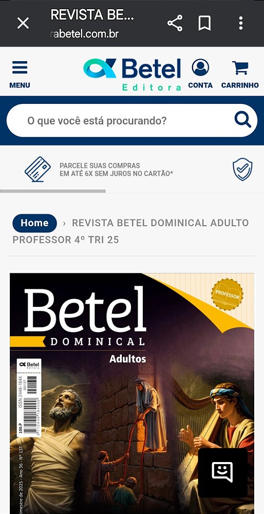 REVISTA BETEL DOMINICAL ADULTO PROFESSOR 4º TRI 25