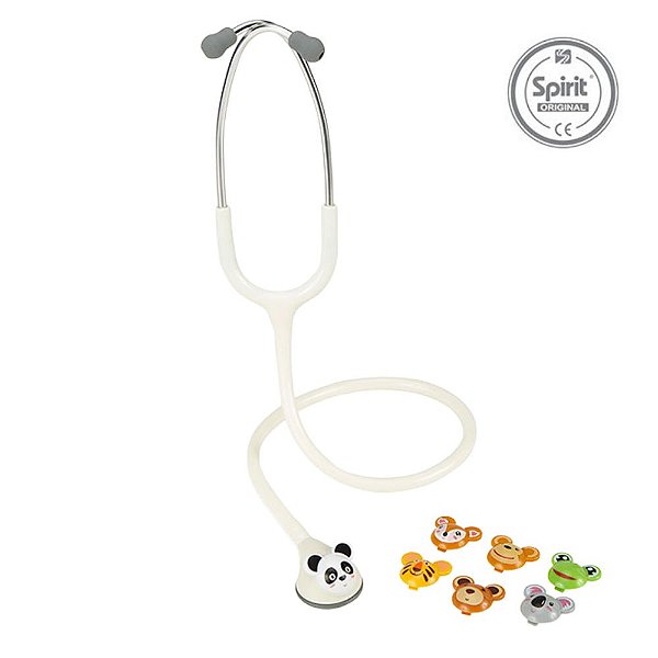 Estetoscópio Spirit MD Master Lite Pediátrico Fun Animal Branco