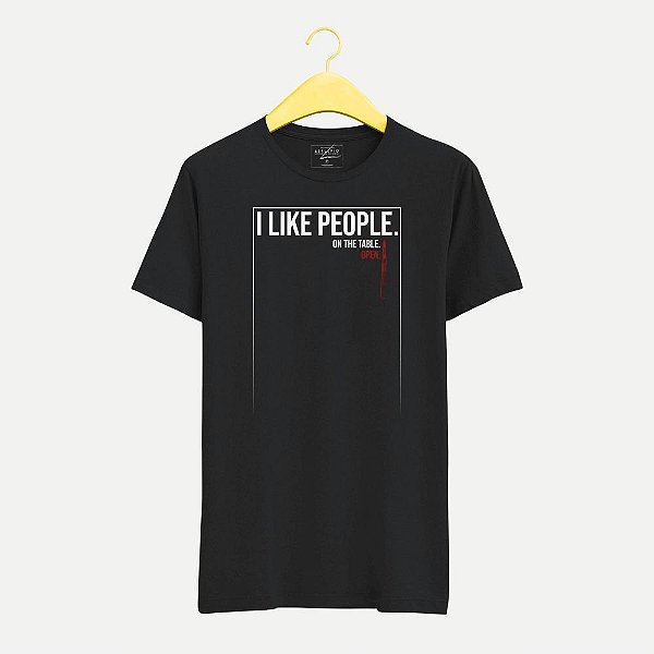 Camiseta I Like People Preta MASCULINA