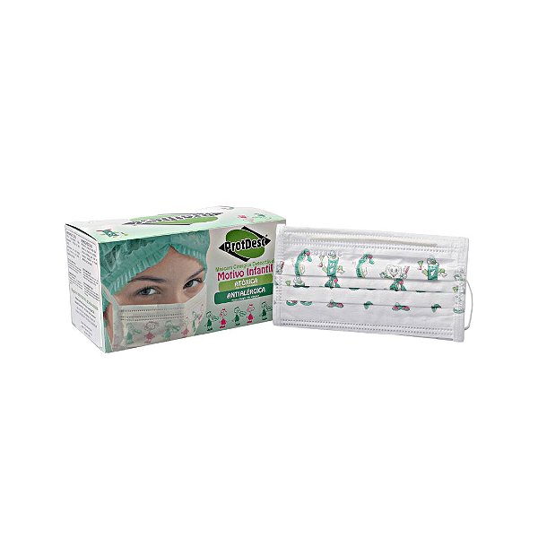 Máscara Descartável Tripla Elástica Infantil Odonto (CX com 50 un) ProtDesc