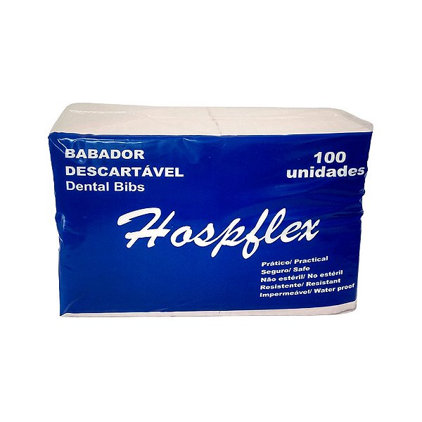 Babador Descartável Dental Bibs Caixa com 100un Hospflex