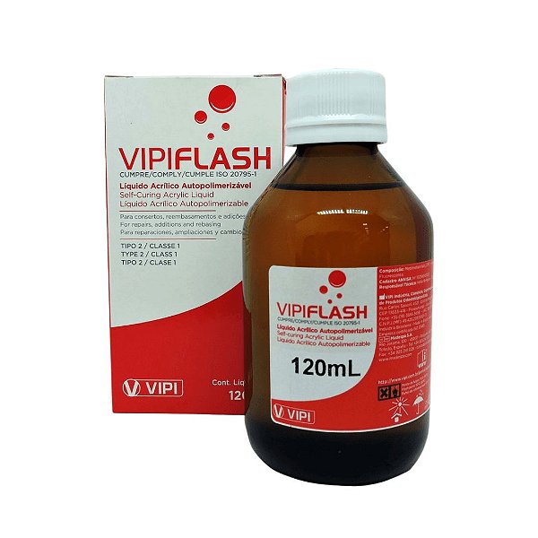 Resina Acrílica Auto Liquido 120ml - VIPI FLASH - Medical Place - Loja de  Produtos Hospitalares - Produtos Medicos