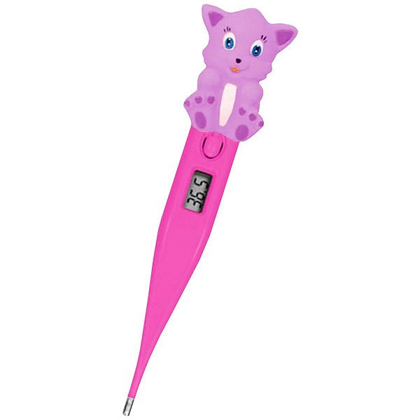 Termômetro Digital Pediátrico Rosa Pink Gato Termomed Kids - Incoterm