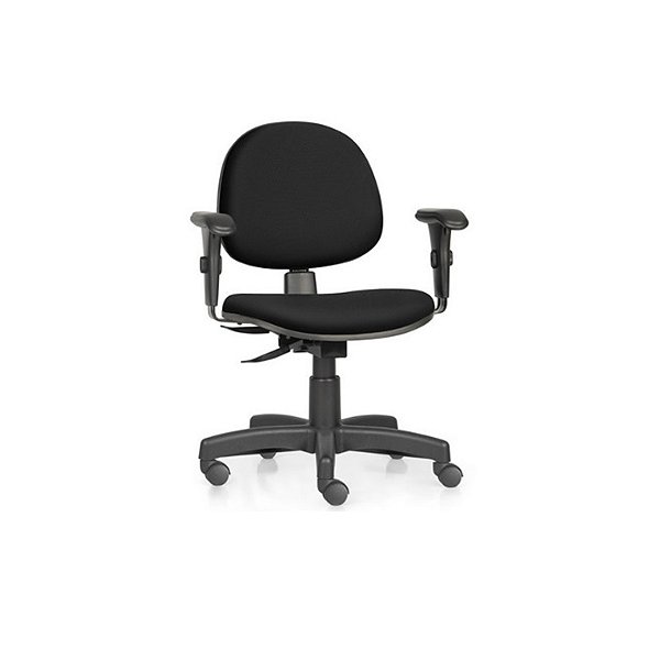 Cadeira Actiom Ergonômica NR17 com Back-Systen Braço Regulável em Vinil Preto