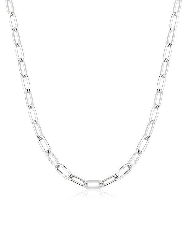 Corrente Elo Cadeado Alongado 2,5mm Prata 925