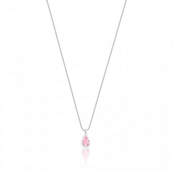 Colar Corrente Veneziana com Pingente Gota Prata 925