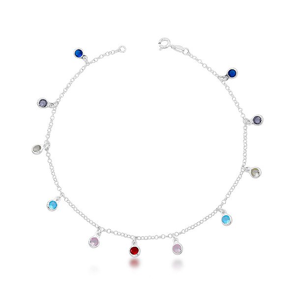 Tornozeleira Anne Colors Prata 925