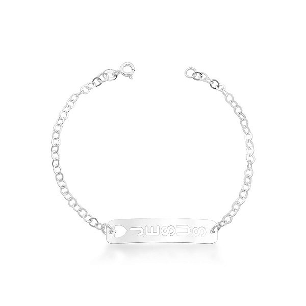 Pulseira Plaquinha Jesus Prata 925