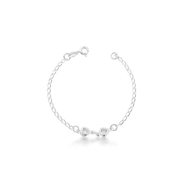 Pulseira Corações Kids Prata 925