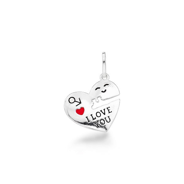 Pingente Coração I Love You Prata 925
