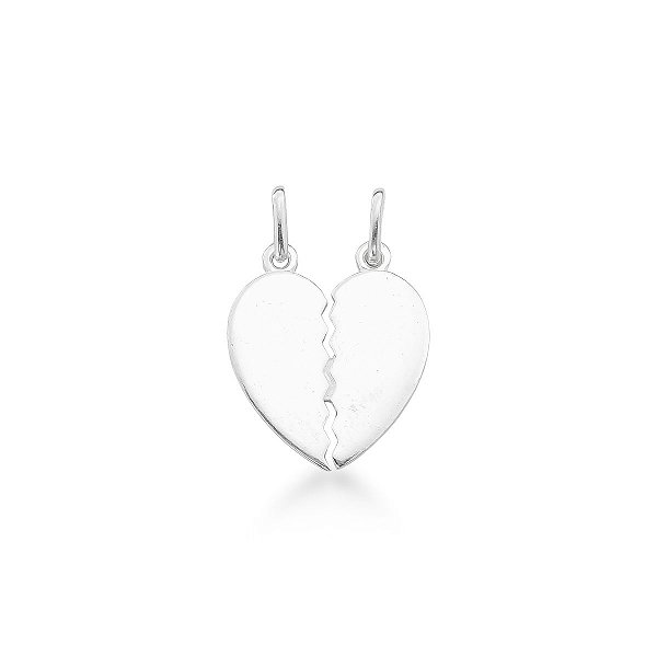 Pingente Coração Cara Metade Best Friends Prata 925