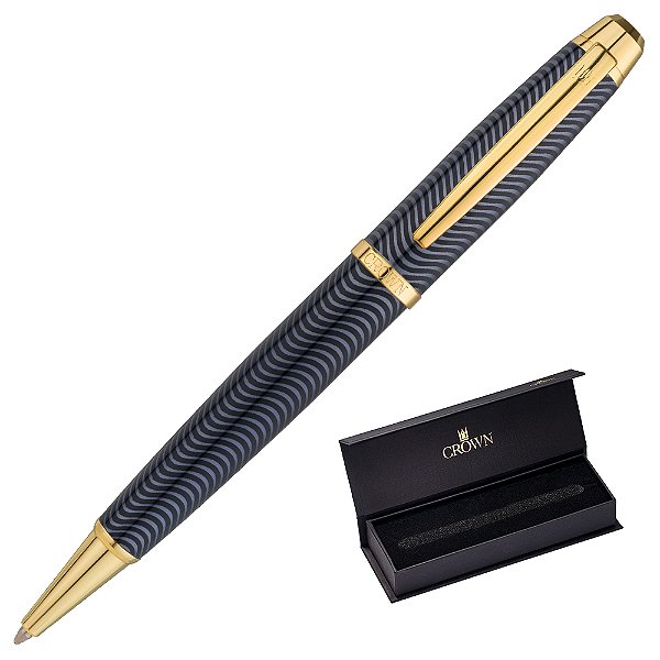 Caneta Crown Metal Metal Drezden Esferográfica
