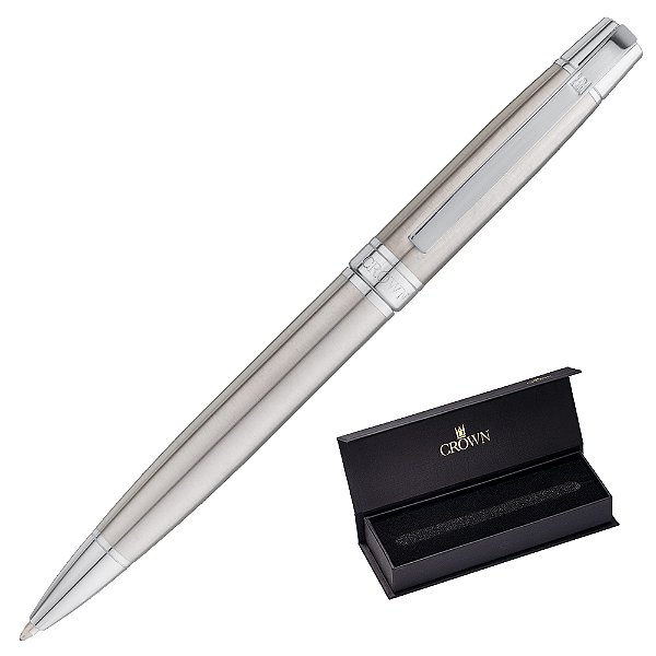 Caneta Crown Metal Master Chrome Esferográfica Prata
